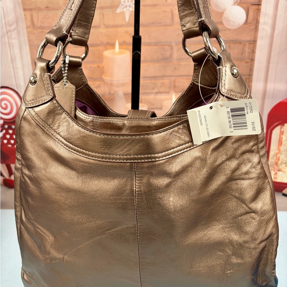 Coach Soho Metallic Gold Leather Shoulder Bag - Picture 5 of 15